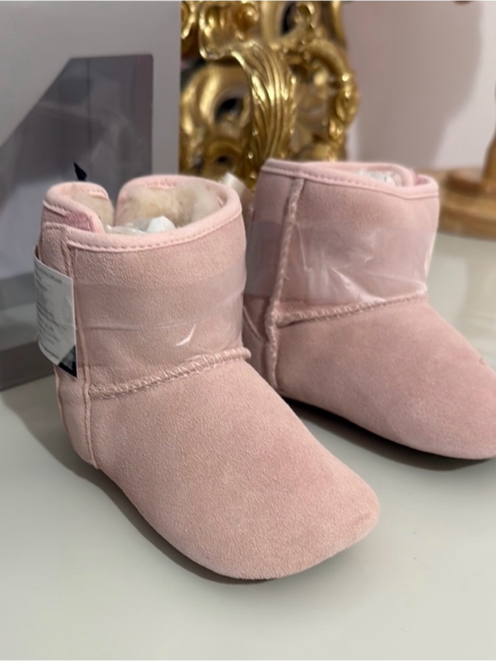 UGG Baby Pink Suede Cozy Booties